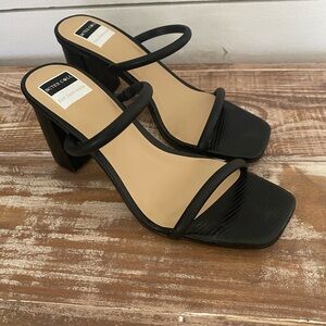 Black Strappy Heeled Sandals Size 7